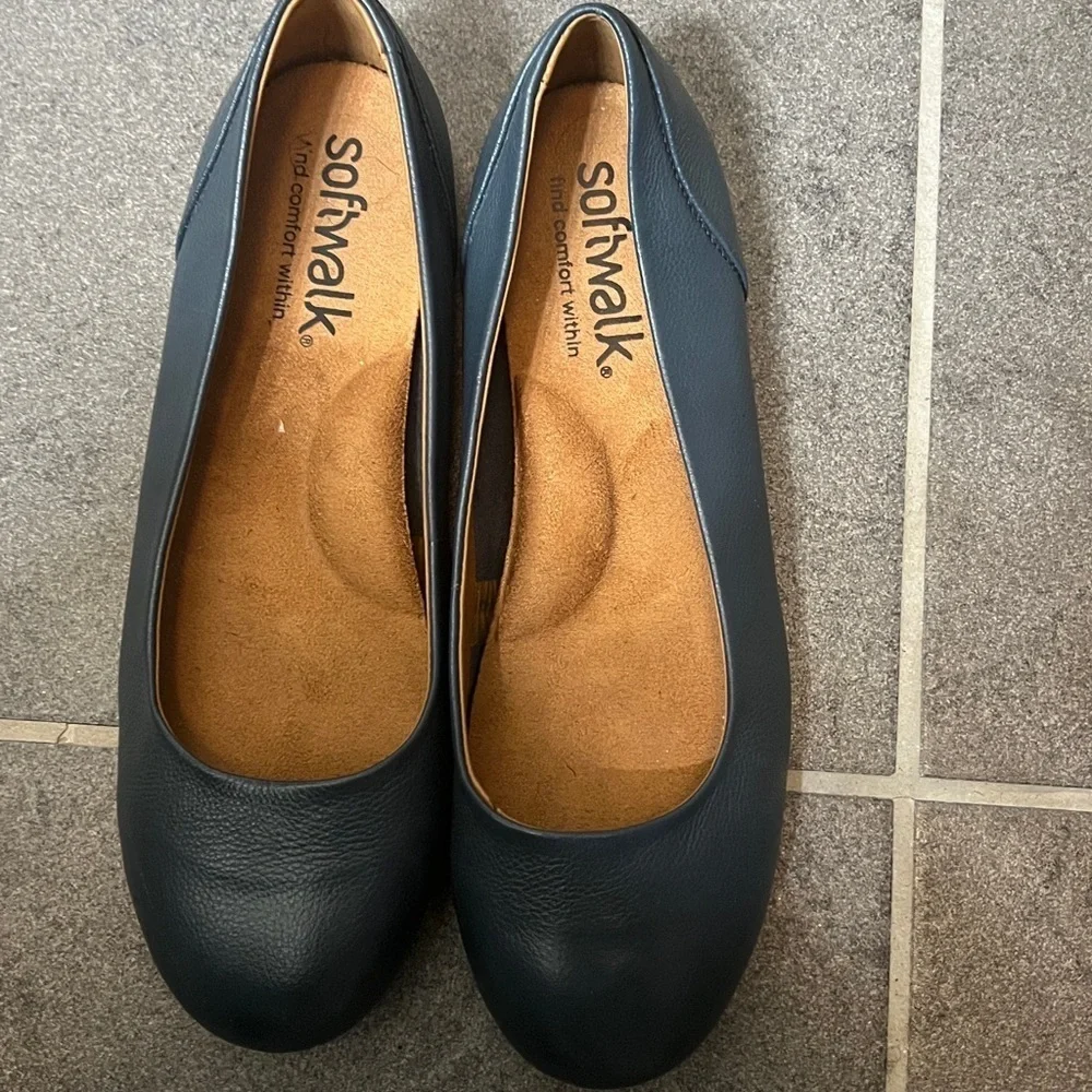 Softwalk Sonoma Ballet Flats Slip On Blue Women’s Size 9W walking summer spring